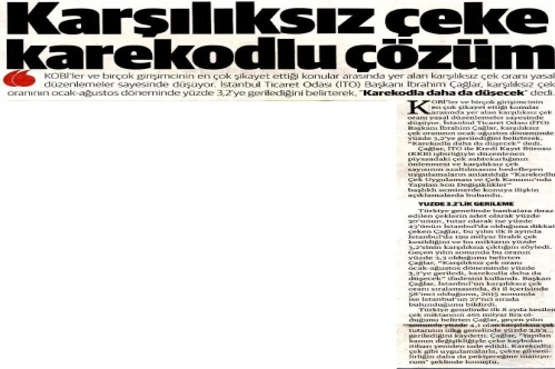 Karşılıksız çeke karekodlu çözüm