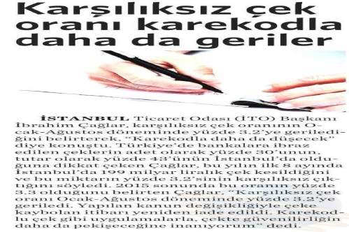 Karşılıksız çek oranı karekodla daha da geriler