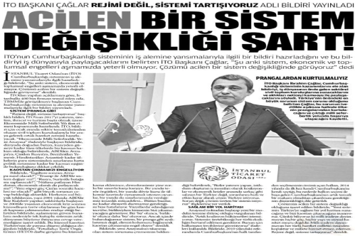 Acilen bir sistem değişikliği şart!
