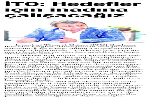 İTO: Hedefler için inadına çalışacağız
