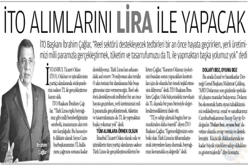 İTO alımlarını Lira ile yapacak