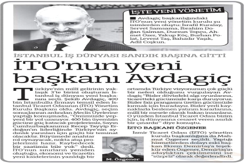 İTO'nun yeni başkanı Avdagiç