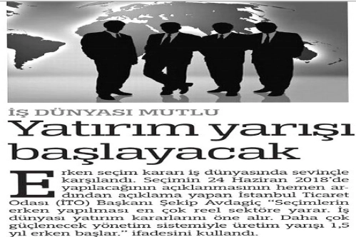Yatırım yarışı başlayacak