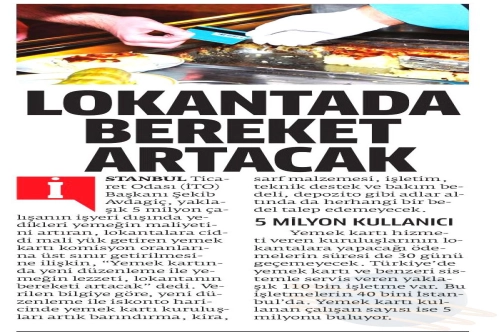Lokantada bereket artacak