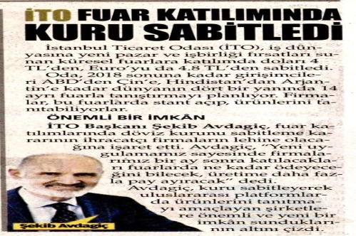 İTO fuar katılımında kuru sabitledi