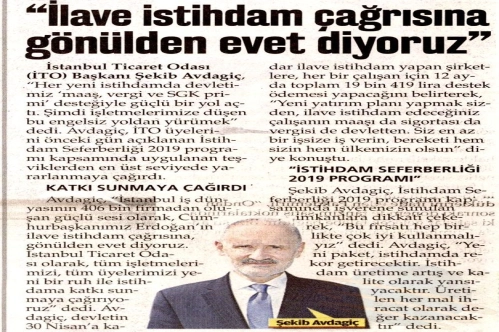 İlave istihdam çağrısına gönülden evet diyoruz