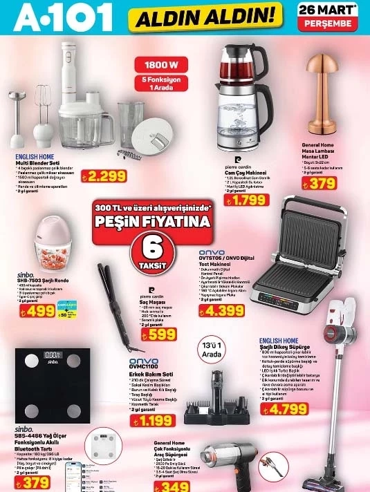 A101’DE BU HAFTA | A101 26 Mart 2026 aktüel indirim kataloğu yayınlandı! Çok uyguna ürünler