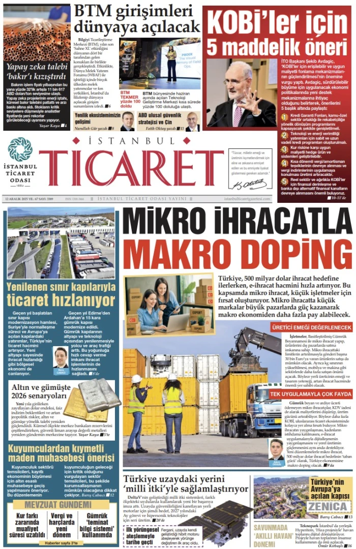 İstanbul Ticaret Gazetesi'nin 3389. sayısı yayımlandı!