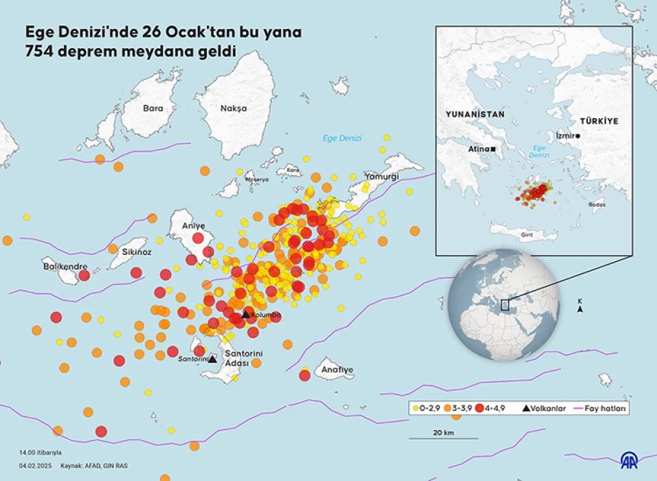 Ege Denizi'nde 26 Ocak'tan bu yana 754 deprem meydana geldi