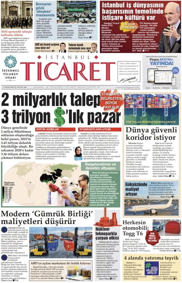 İstanbul Ticaret Gazetesi'nin 3406. sayısı yayımlandı!