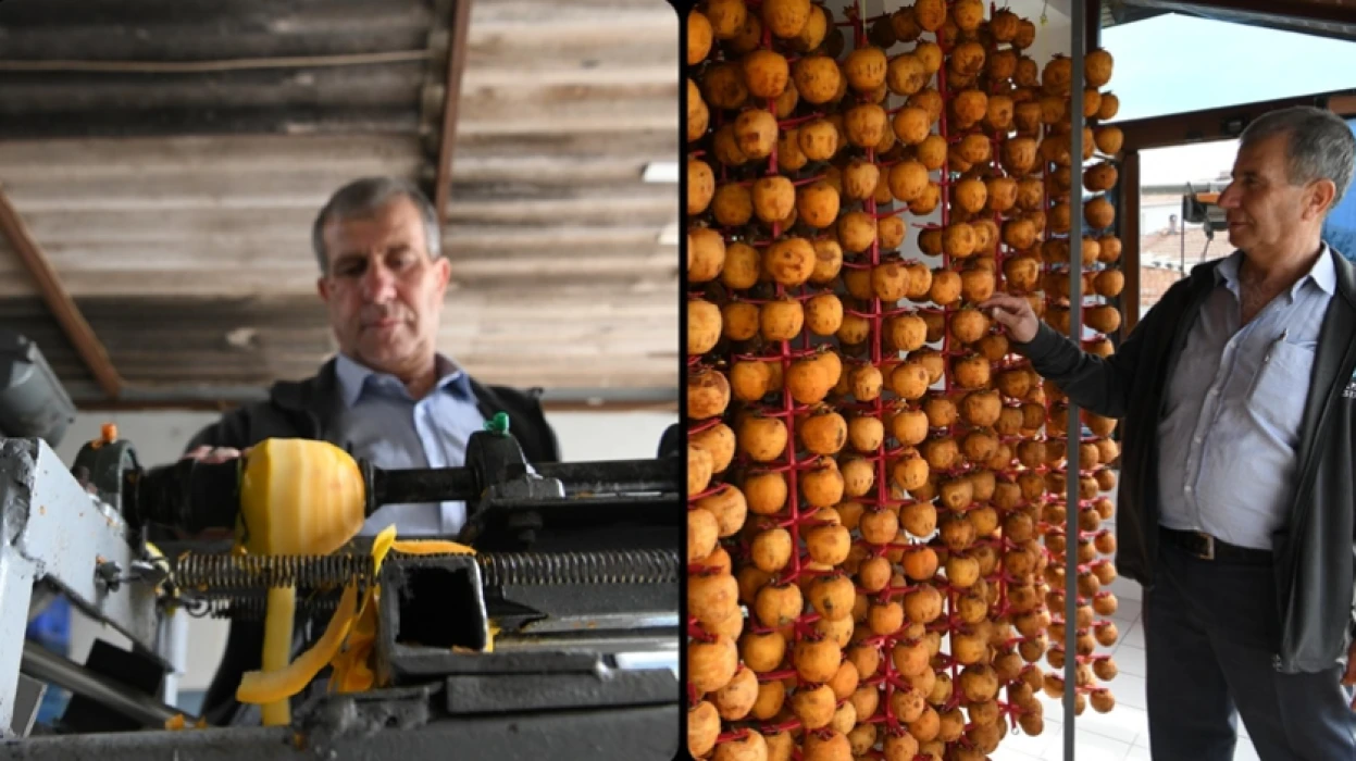Trabzon hurmasını kendi geliştirdiği makineyle kurutarak kazancını ikiye katladı