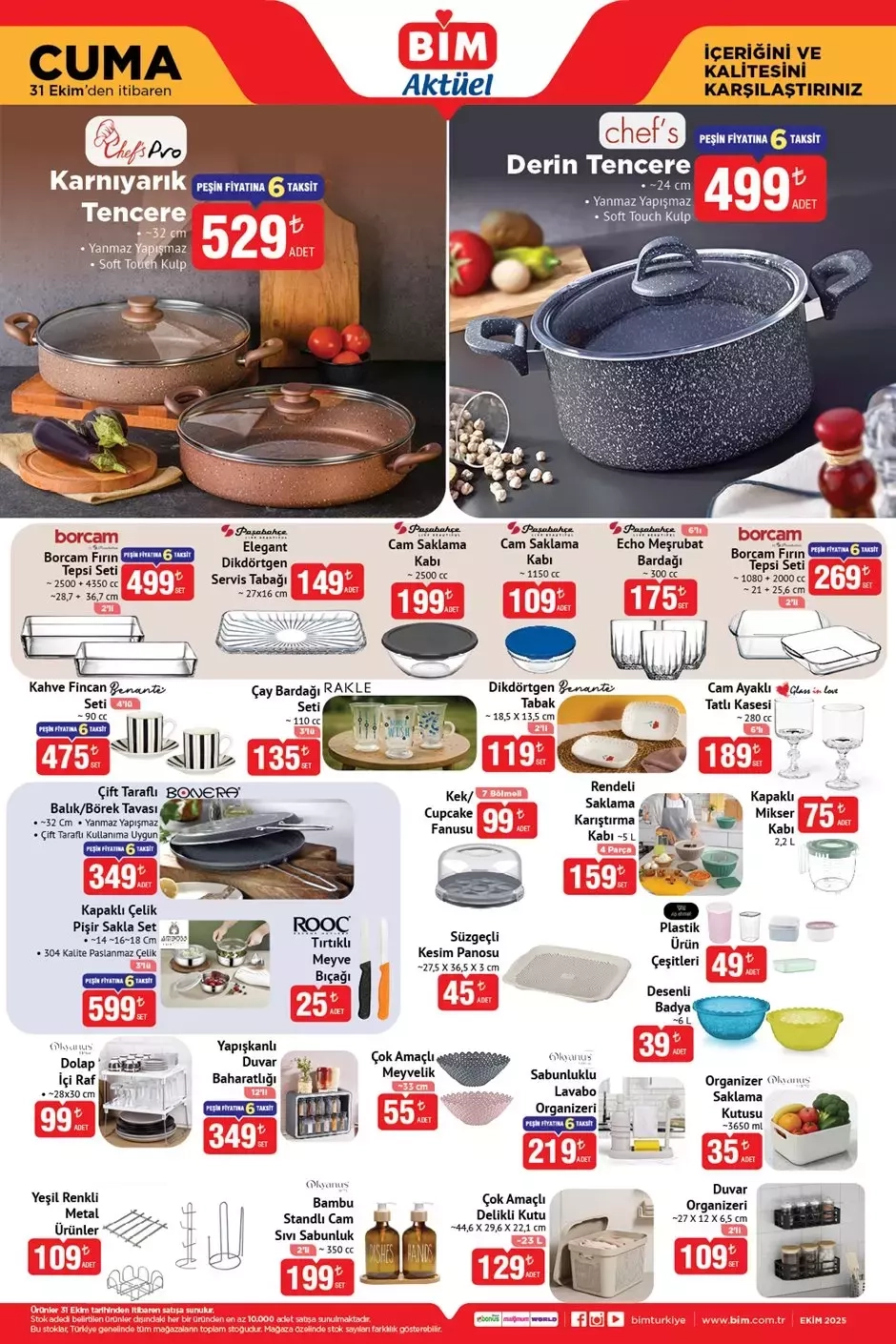 BİM KATALOĞU 31 EKİM AKTÜEL ÜRÜNLERİ| BİM’de bu hafta hangi ürünler var?