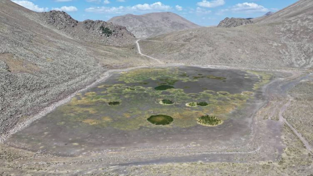 Erciyes'in eteklerinde yılkı atları, kuşlar ve koyunlara hayat veren Sarıgöl kurudu