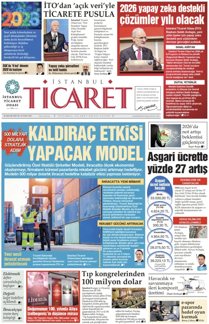 İstanbul Ticaret Gazetesi'nin 3391. sayısı yayımlandı!