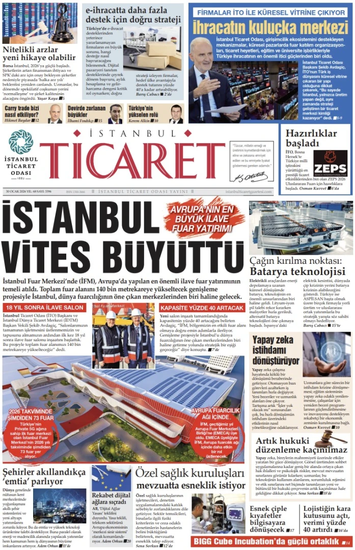 İstanbul Ticaret Gazetesi'nin 3396. sayısı yayımlandı!