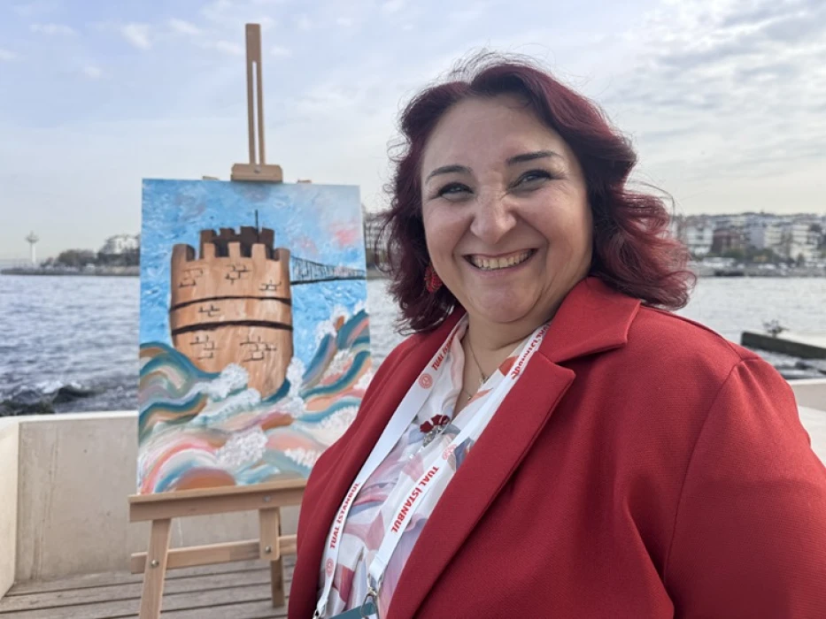 Öğretmenler Kız Kulesi'nden İstanbul'u tuvallerine yansıttı