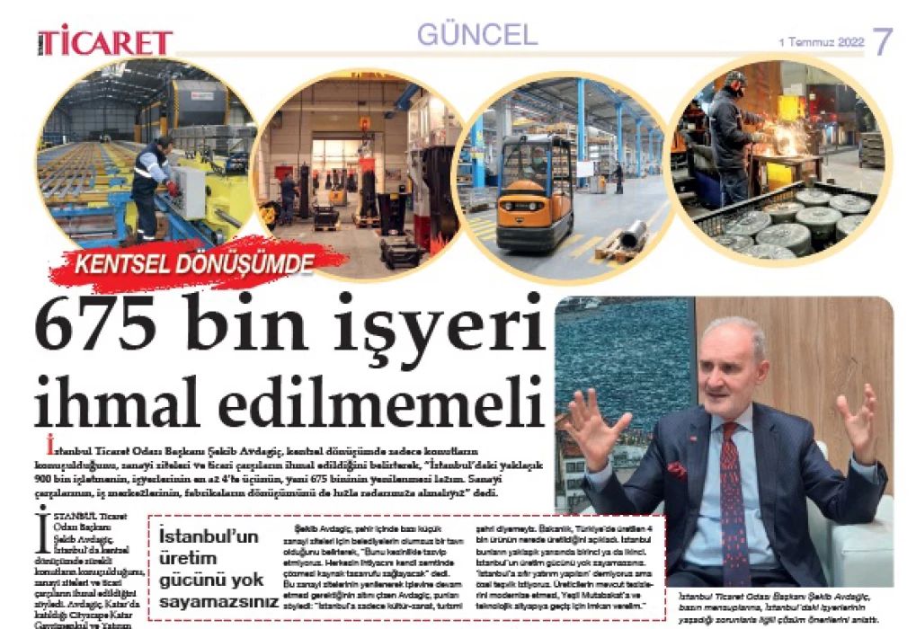 İstanbul’da konutlarla üretim de dönüşmeli