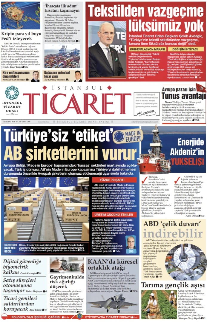 İstanbul Ticaret Gazetesi'nin 3399. sayısı yayımlandı!