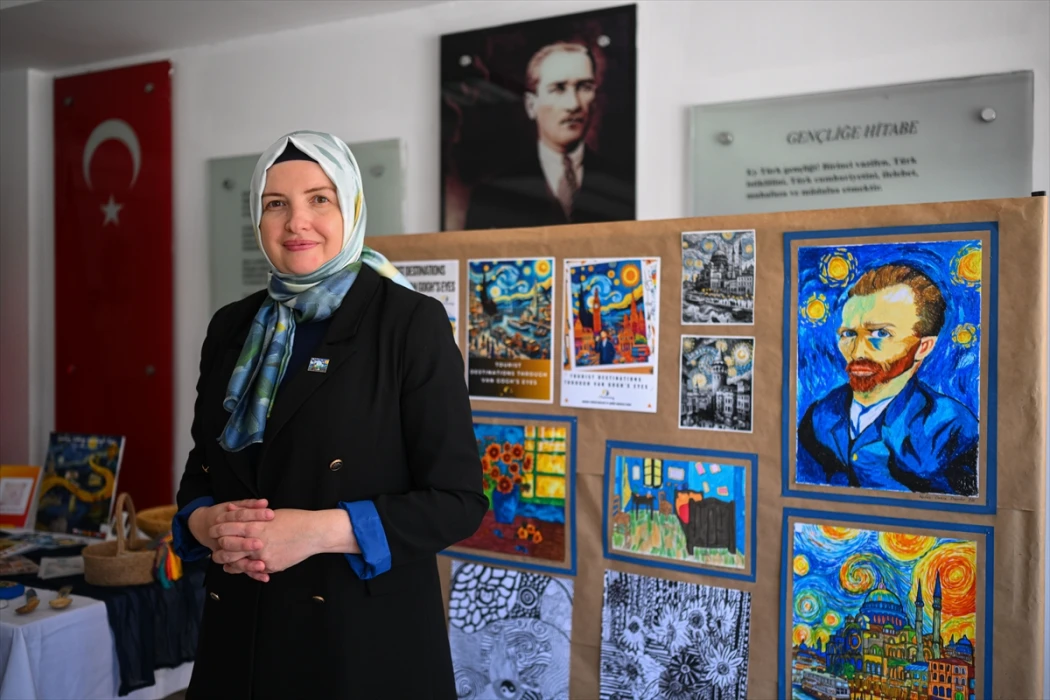Lise öğrencileri Van Gogh'u "Türkiye ve Avrupa turu"na çıkardı