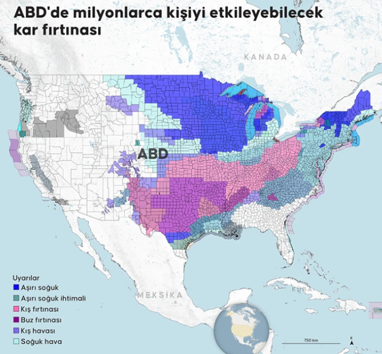 ABD'de kar fırtınası alarmı: Tarihi nitelikte olabilir! Vatandaşlar marketlere hücum etti