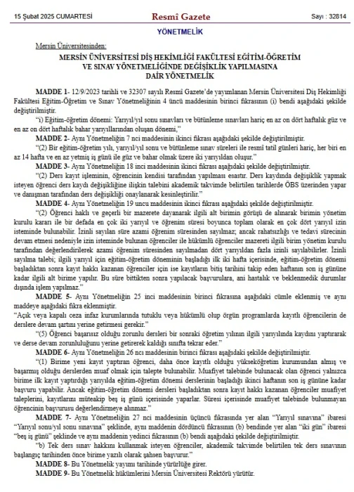 Resmi Gazete'de bugün neler var? İşte 15 Şubat 2025 Resmi Gazete kararları