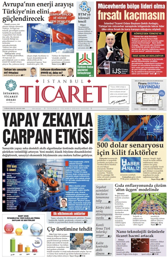 İstanbul Ticaret Gazetesi'nin 3404. sayısı yayımlandı!