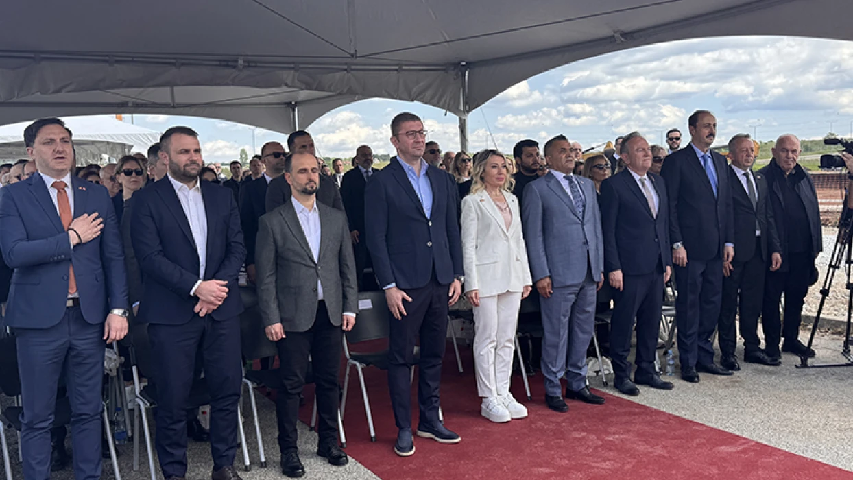 Türk iş insanının Kuzey Makedonya'da açacağı fabrikanın temeli atıldı