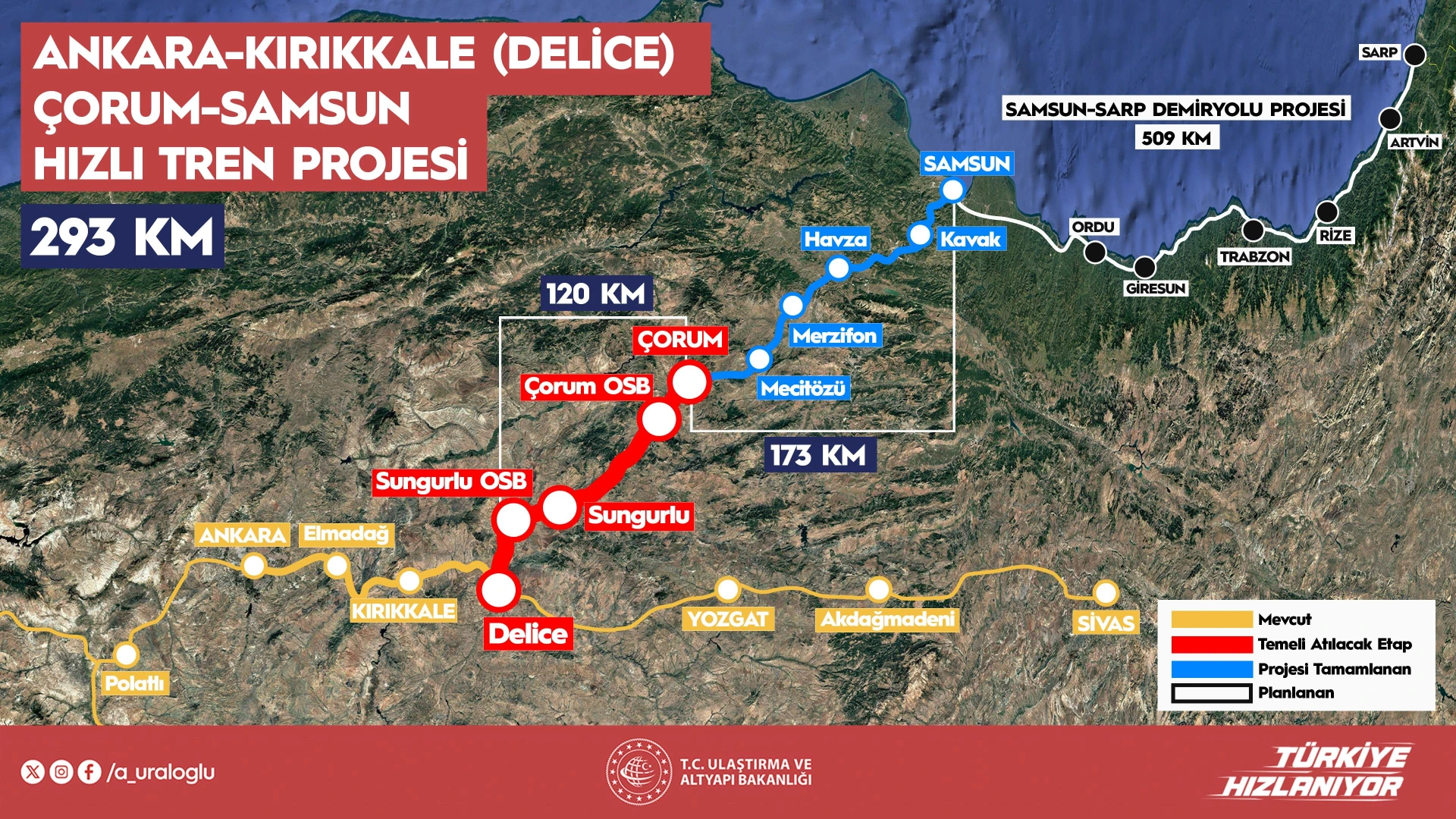 Kuzey Anadolu'ya ilk hızlı tren geliyor! Ankara-Samsun arası 2,5 saate düşecek