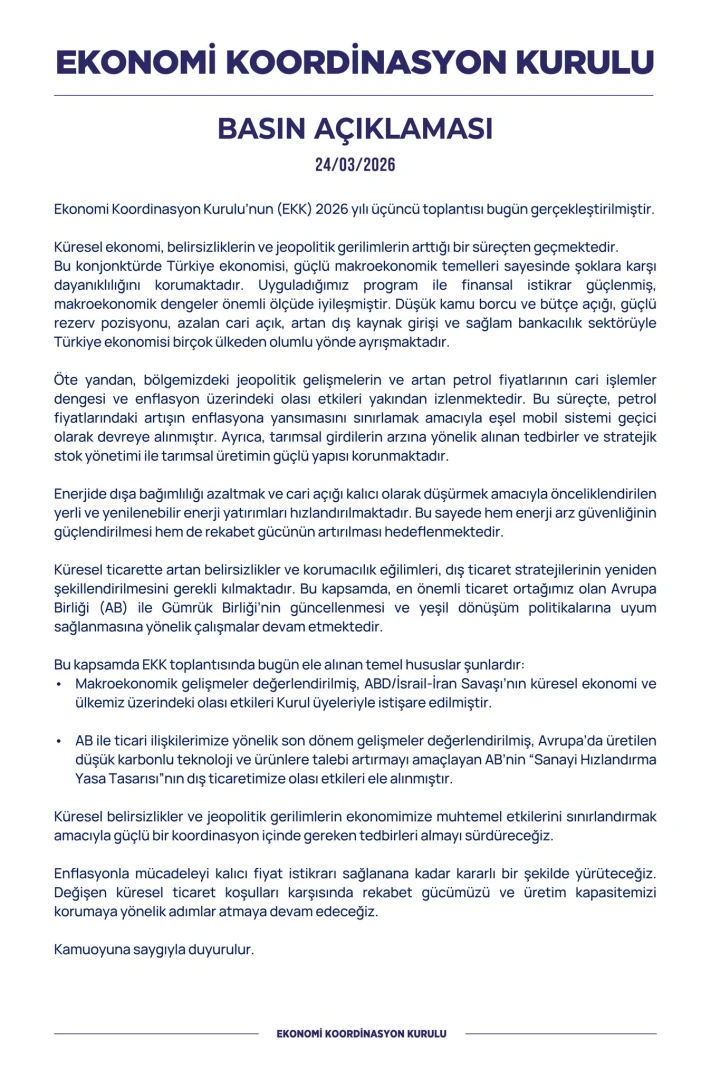 EKK'dan kritik mesaj: Gümrük Birliği'nin güncellenmesi için çalışmalar sürüyor