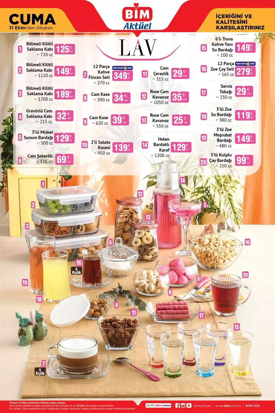 BİM KATALOĞU 31 EKİM AKTÜEL ÜRÜNLERİ| BİM’de bu hafta hangi ürünler var?