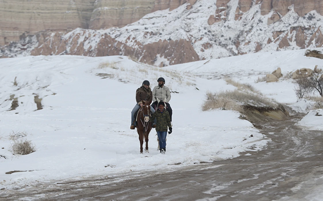 Yarıyıl tatili Kapadokya’da kış turizmini canlandırdı: Yerli ilgisi arttı
