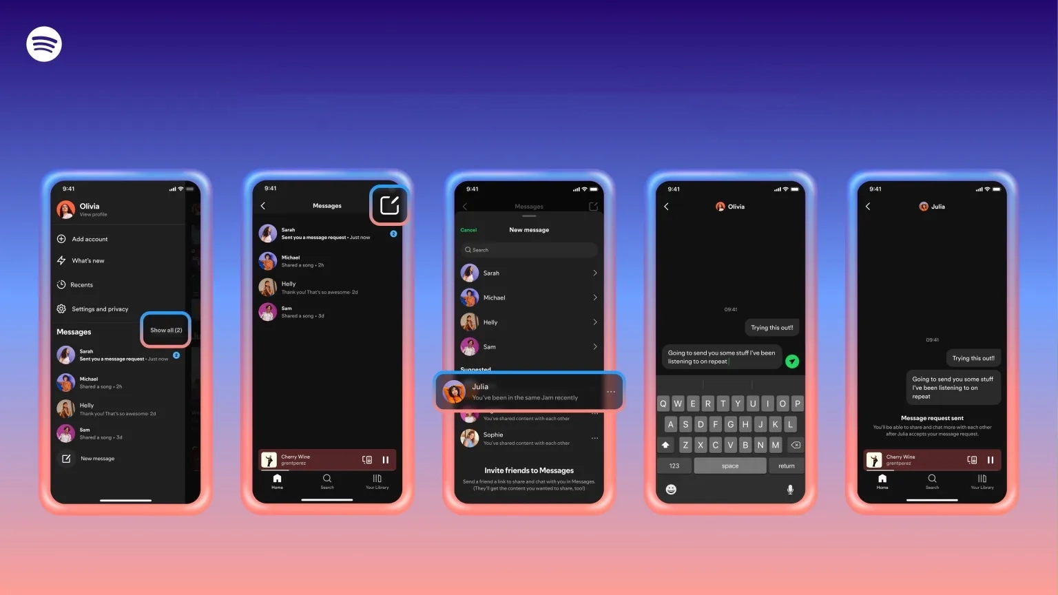 Müzikte sosyal ağ: Spotify’da kullanıcılar arası mesajlaşma