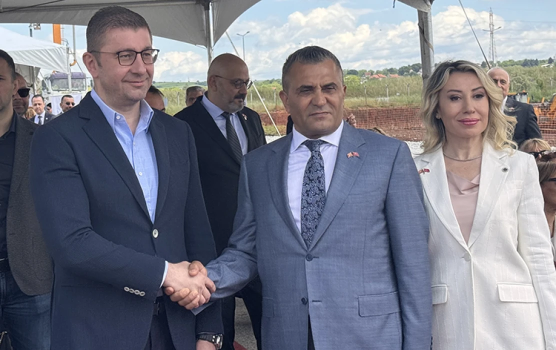 Türk iş insanının Kuzey Makedonya'da açacağı fabrikanın temeli atıldı