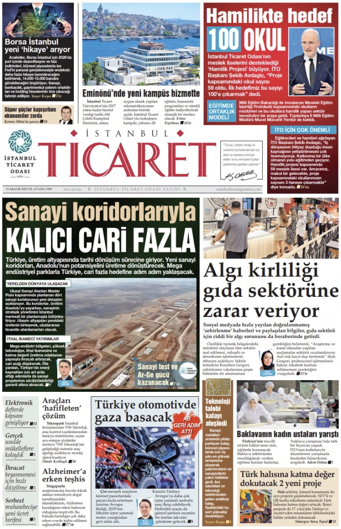 İstanbul Ticaret Gazetesi'nin 3390. sayısı yayımlandı!