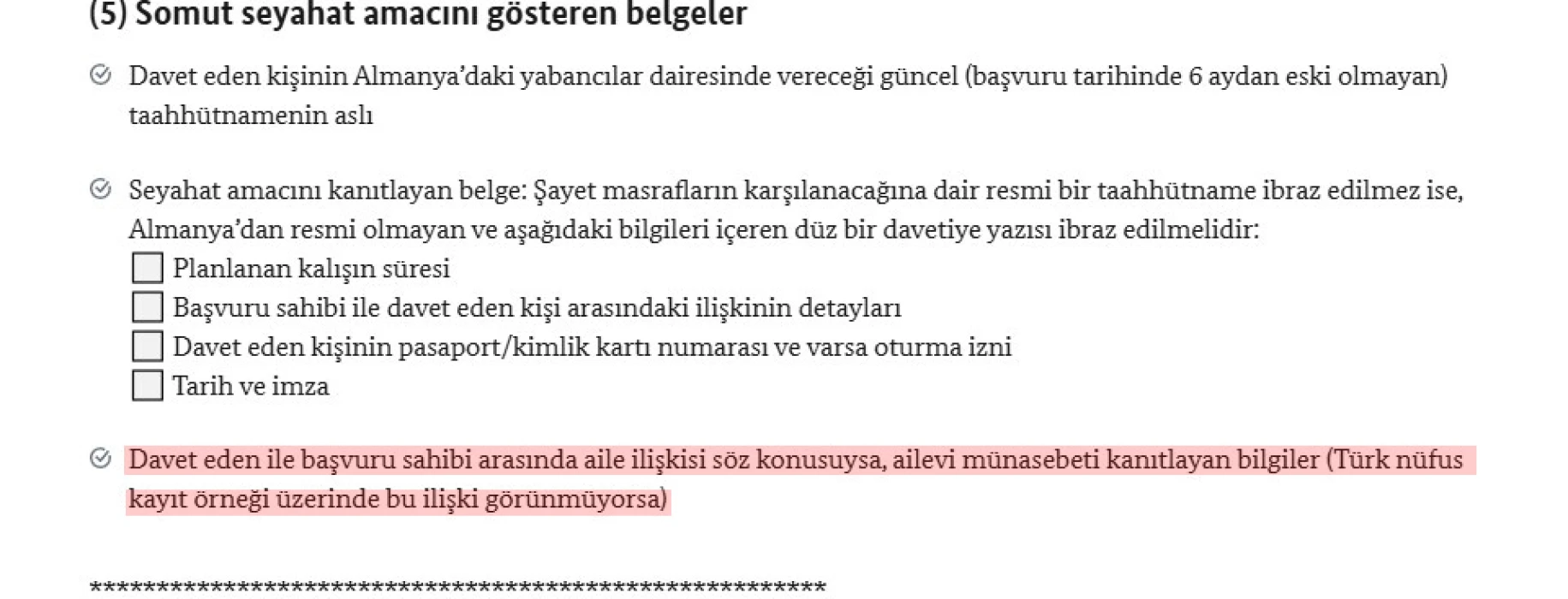 Vize davetiyelerinde yeni dönem! Akrabalık belgelenecek