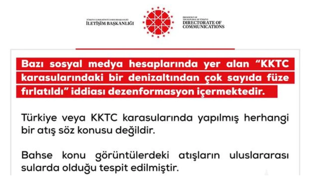 DMM’den net açıklama: KKTC’de füze atışı iddiası doğru değil