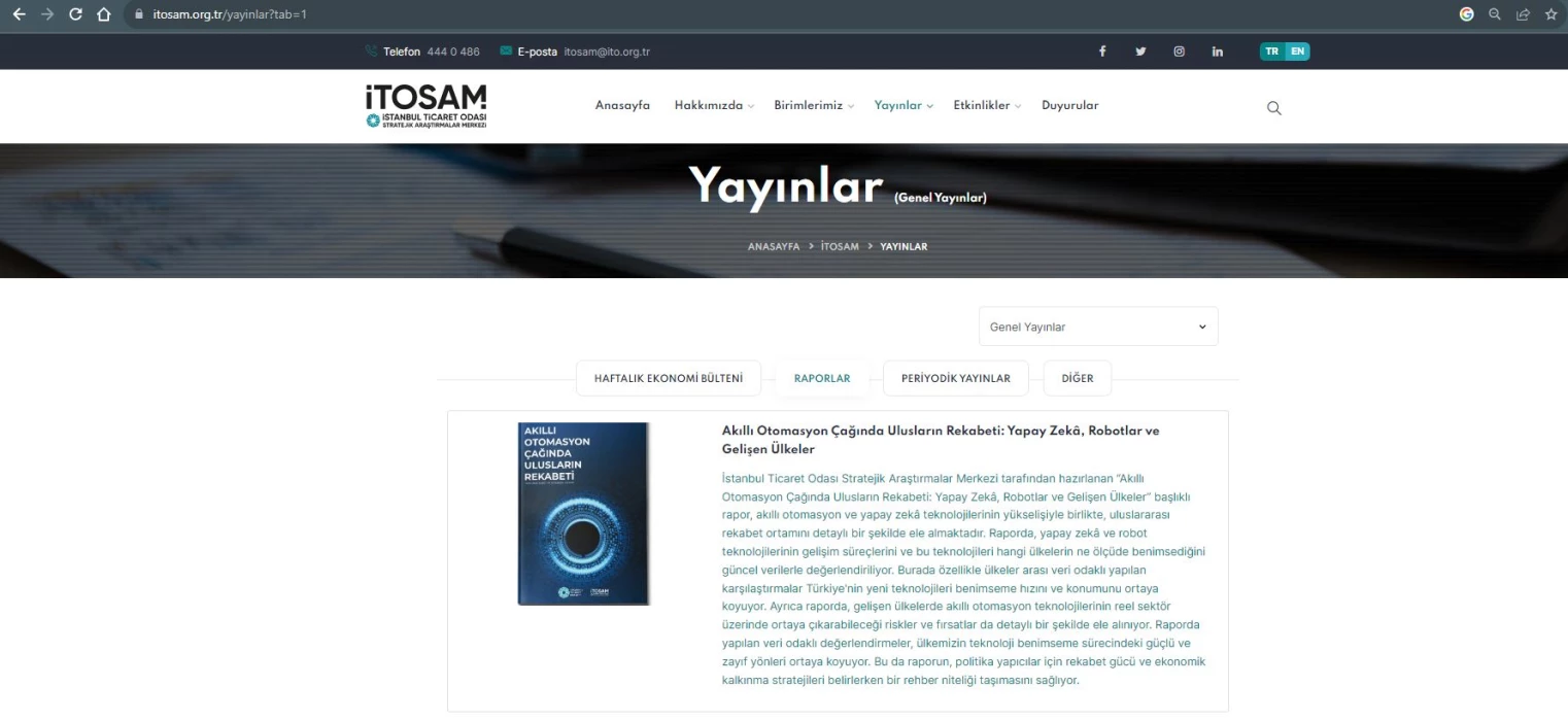 İstanbul iş dünyasının ‘think-tank’i İTOSAM