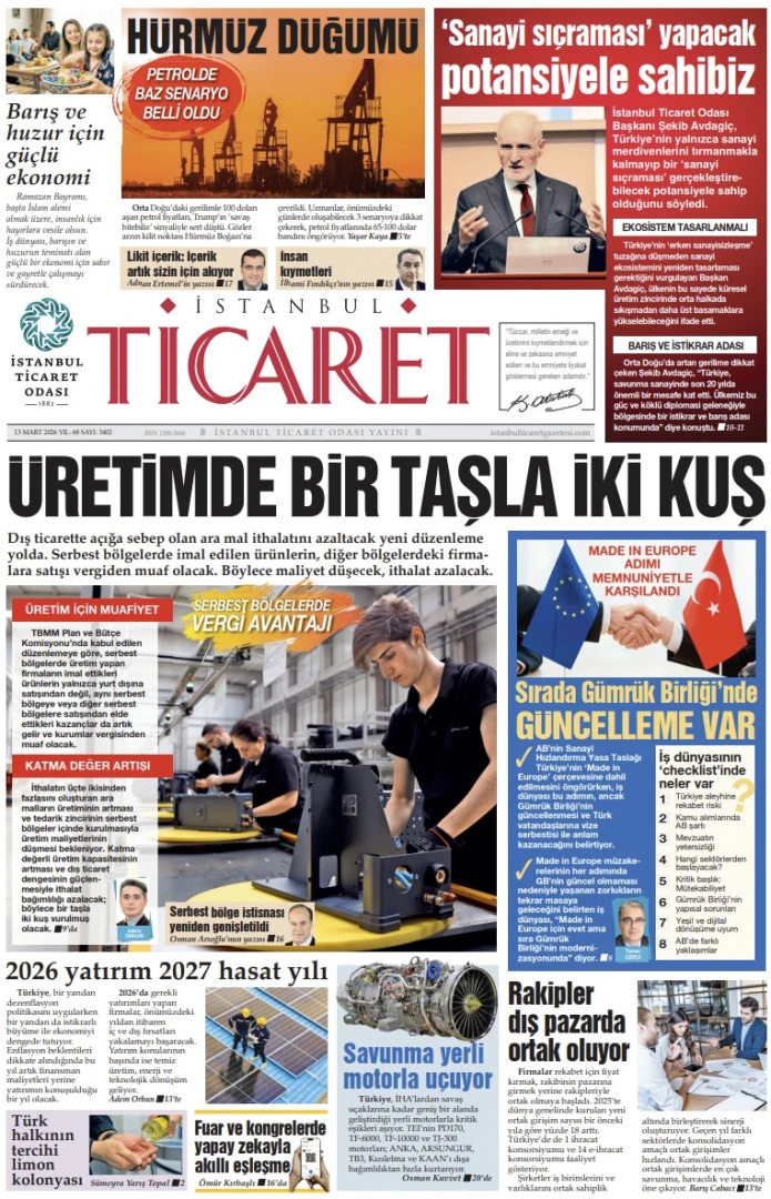 İstanbul Ticaret Gazetesi'nin 3402. sayısı yayımlandı!
