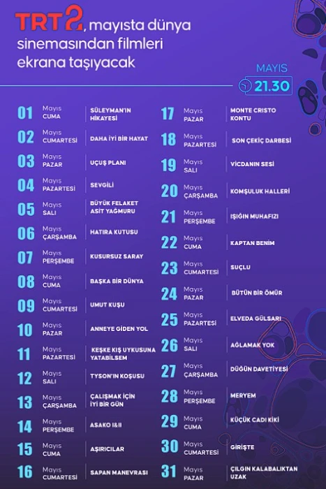 Mayısta TRT 2’de film maratonu: Dünya sinemasından seçkiler