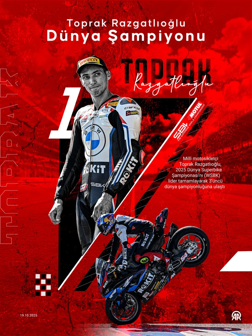 Milli motosikletçi Toprak Razgatlıoğlu, 2025 Dünya Superbike'ta şampiyon oldu