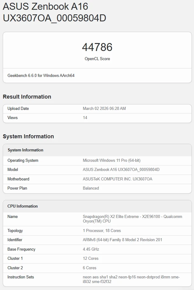 Snapdragon X2 Elite Extreme Geekbench 6 testinde göründü