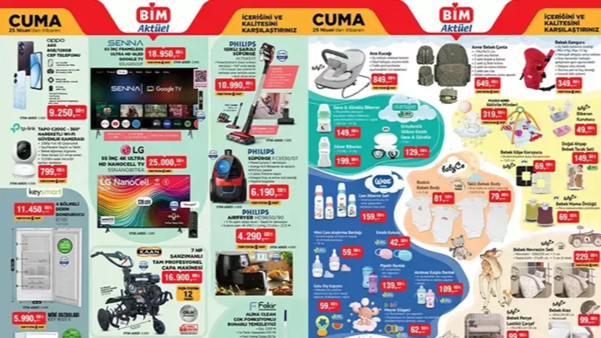 25 NİSAN BİM AKTÜEL KATALOĞU: BİM 25 Nisan Cuma aktüel kataloğunda hangi ürünler satışta?
