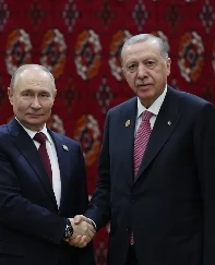 Erdoğan ile Putin Türkmenistan'da görüştü
