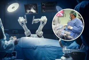 Doktor ekranda, robot kol ameliyatta