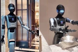 Dünyanın ilk tam robotik oteli! XMAN-R1 resepsiyonda misafirleri karşılıyor