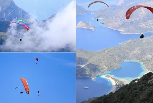 Fethiye'deki Babadağ, yamaç paraşütü tutkunlarını ağırlıyor