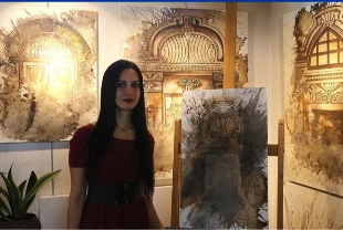 Hataylı ressam çizimlerini kahve ve çay dökerek renklendiriyor