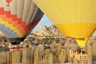 Nevşehir'de sıcak hava balonları öğretmenler için havalandı