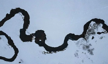 Erzurum'da karla kaplanan mendereslerde kış güzelliği