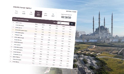 Ankara Namaz Vakitleri 2026!